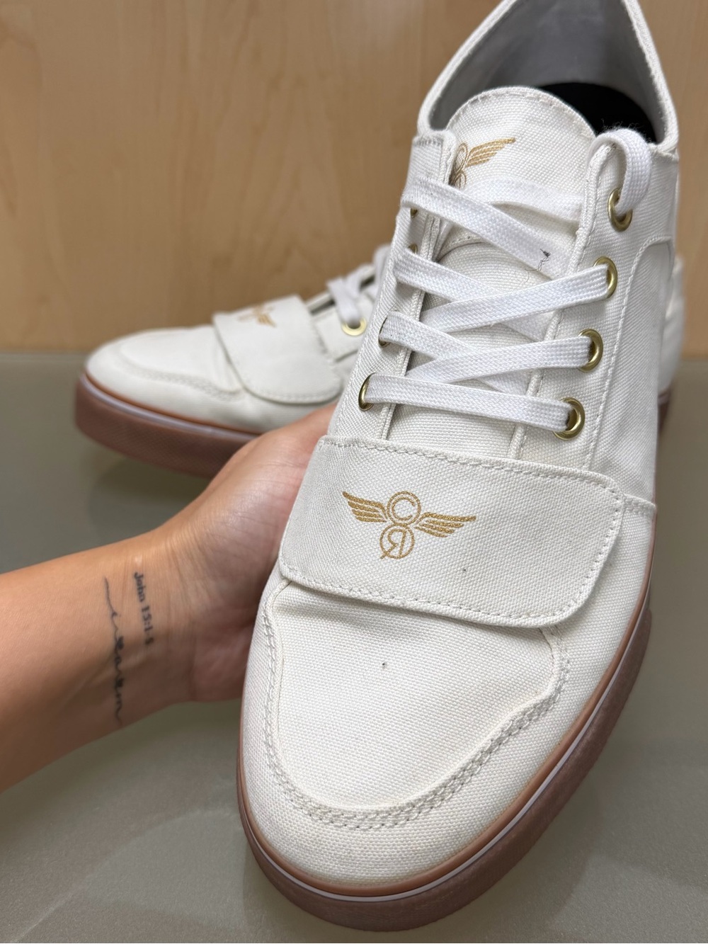 Creative recreation Cesario Lo Men's cream Canvas Sneakers with Gold Accent